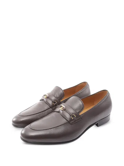 Pre-owned Gucci 2010s Interlocking G Loafers In Brown