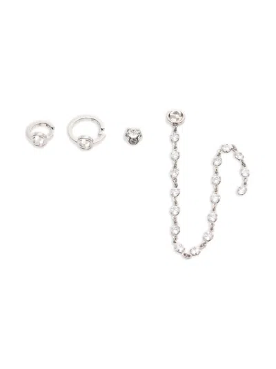 Pre-owned Gucci 2010s Interlocking G Nail Piercings In Silver