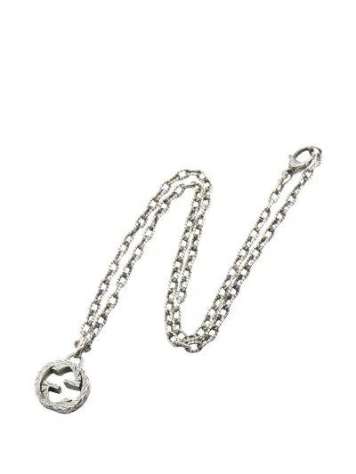 Pre-owned Gucci 2010s Interlocking G Necklace In Silver