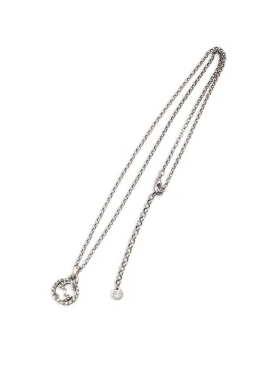 Pre-owned Gucci 2010s Interlocking G Pendant Necklace In Silver