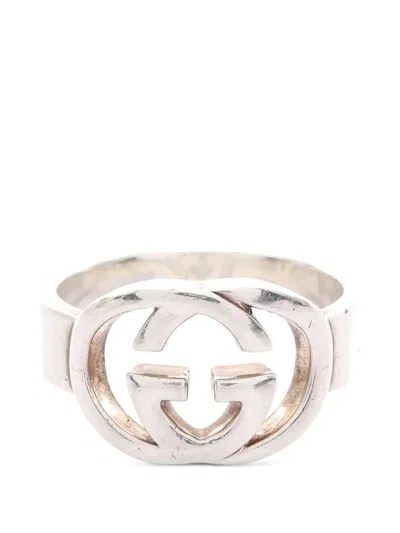 Pre-owned Gucci 2010s Interlocking G Ring In Silver