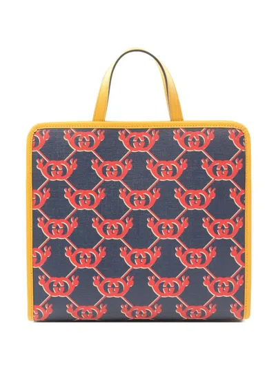 Pre-owned Gucci 2010s Interlocking G Snail Leather Tote Bag In Blue