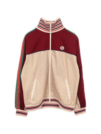Pre-owned Gucci 2010s Interlocking G Technical Jersey Jacket In Neutrals