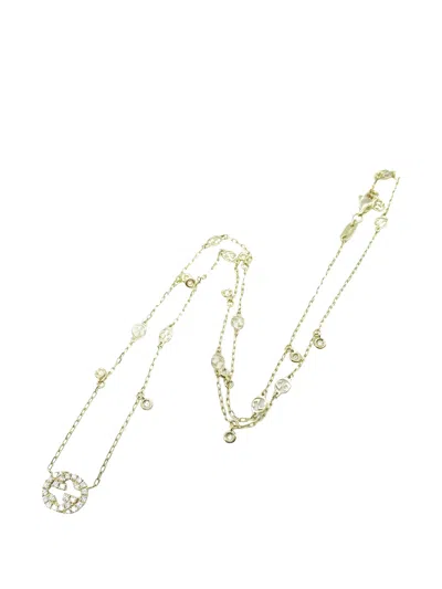 Pre-owned Gucci 2010s Interlocking Gg Diamond Necklace In Gold