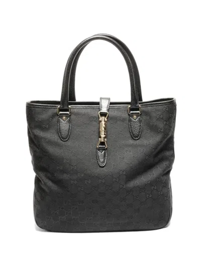 Pre-owned Gucci 2010s Jackie Canvas Tote Bag In Black