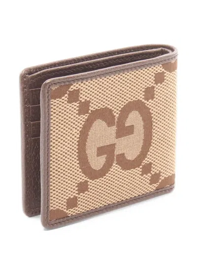 Pre-owned Gucci 2010s Jumbo Gg Bi-fold Wallet In Brown