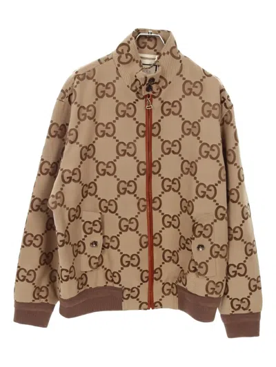Pre-owned Gucci 2010s Jumbo Gg Jacket In Neutral