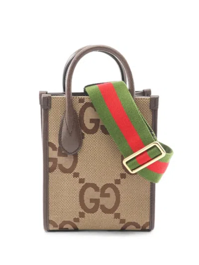 Pre-owned Gucci 2010s Jumbo Gg Tote Bag In Neutrals