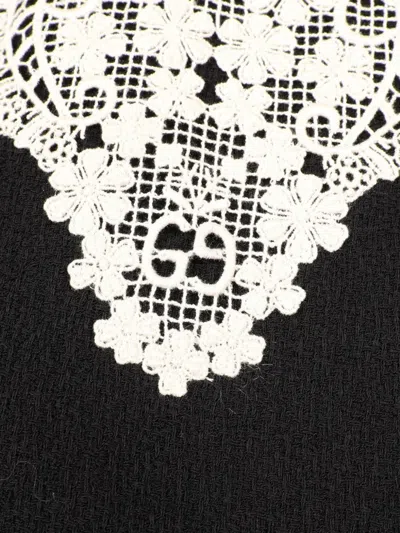 Pre-owned Gucci 2010s Lace-detail Midi Dress In Black