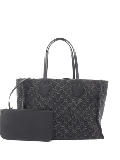 Pre-owned Gucci 2010s Large Ophidia Tote Bag In Black