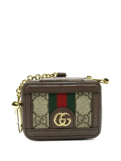 Pre-owned Gucci 2010s Leather Airpod Case In Brown
