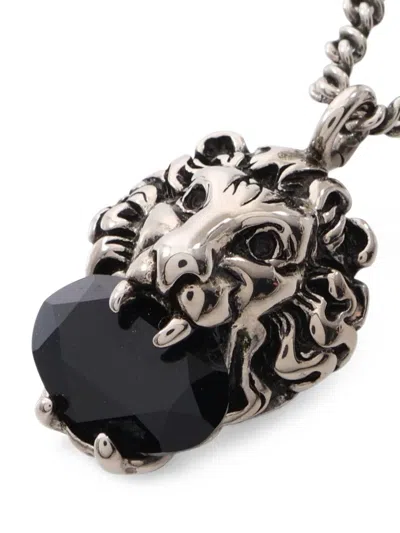 Pre-owned Gucci 2010s Lion Head Pendant Necklace In Silver