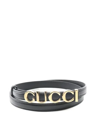 Pre-owned Gucci 2010s Logo-buckle Belt In Black