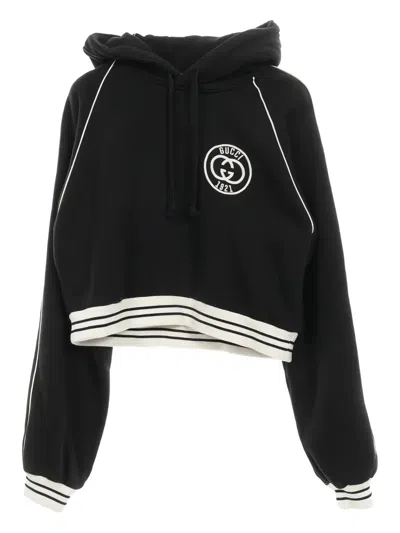 Pre-owned Gucci 2010s Logo-embroidered Hoodie In Black