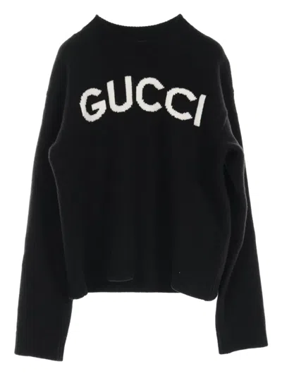 Pre-owned Gucci 2010s Logo-intarsia Sweater In Black