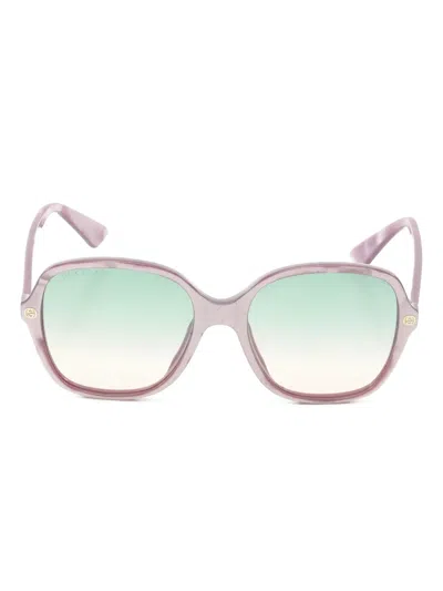 Pre-owned Gucci 2010s Logo-plaque Sunglasses In Purple