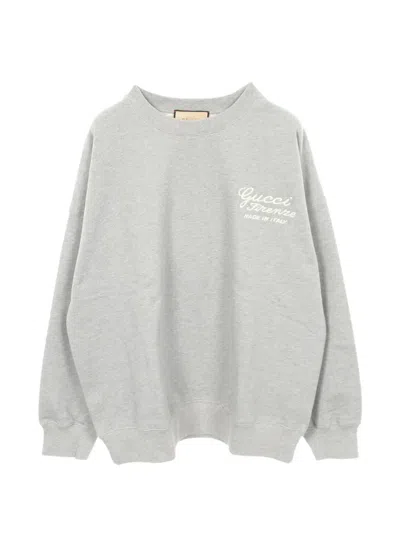 Pre-owned Gucci 2010s Logo-embroidered Sweatshirt In Gray