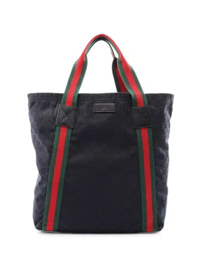 Pre-owned Gucci 2010s Logo-patch Tote Bag In Black