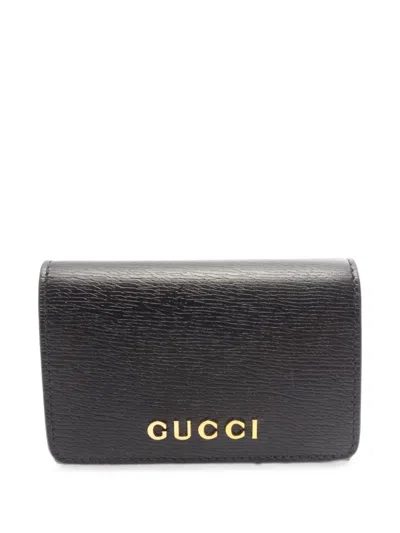 Pre-owned Gucci 2010s Logo-plaque Wallet In Black