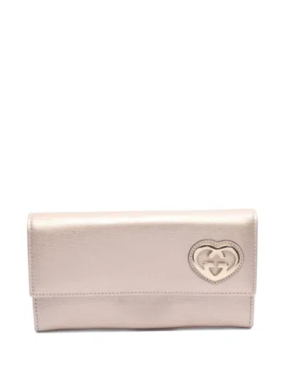 Pre-owned Gucci 2010s Lovely Bifold Leather Wallet In Neutral