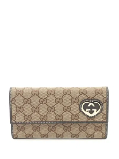 Pre-owned Gucci 2010s Lovely Long Wallet In Neutrals