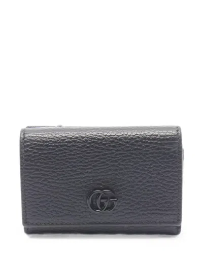 Pre-owned Gucci 2010s Medium Gg Marmont Wallet In Black