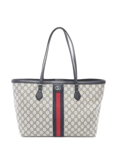 Pre-owned Gucci 2010s Medium Gg Supreme Tote Bag In Neutral