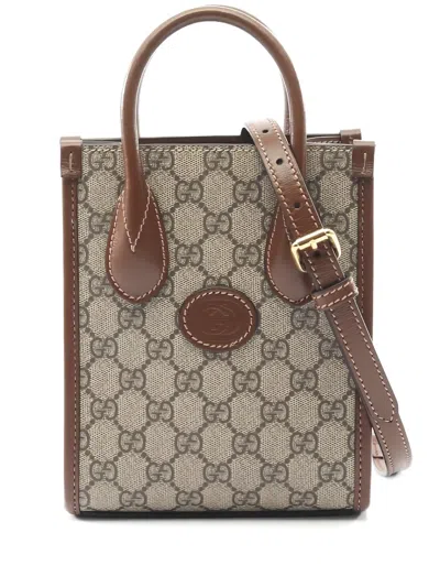 Pre-owned Gucci 2010s Mini Interlocking G Tote Bag In Neutral