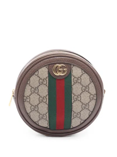 Pre-owned Gucci 2010s Mini Ophidia Gg Supreme Backpack In ブラウン