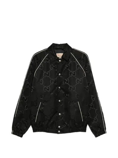 Pre-owned Gucci 2010s Monogram Bomber Jacket In Black