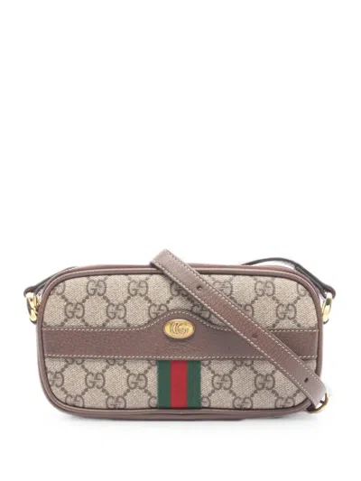 Pre-owned Gucci 2010s Ophidia Gg Supreme Sherry Line Shoulder Bag In Neutrals