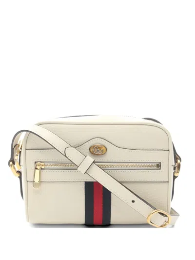 Pre-owned Gucci 2010s Ophidia Leather Shoulder Bag In Neutral
