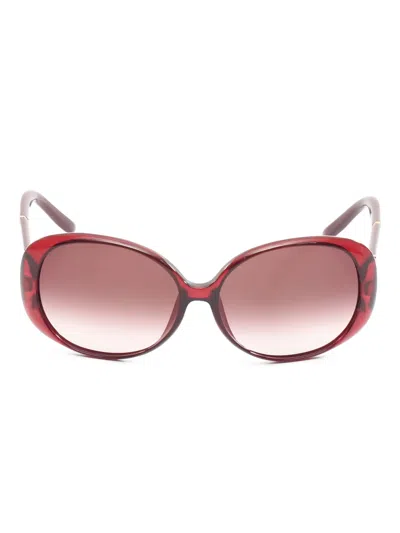 Pre-owned Gucci 2010s Oversized-frame Gradient Sunglasses In Red
