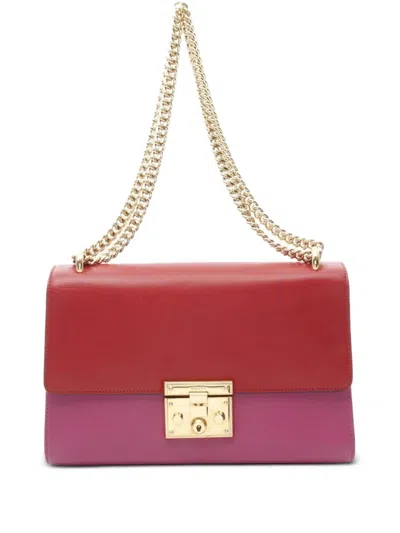 Pre-owned Gucci 2010s Padlock Chain Shoulder Bag In Red