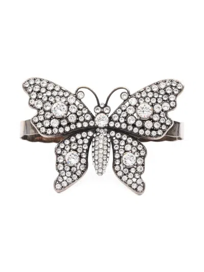 Pre-owned Gucci 2010s Palm Cuff Butterfly Motif Bangle Bracelet