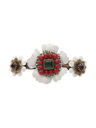 Pre-owned Gucci 2010s Palm Cuff Flower-motif Bangle Bracelet