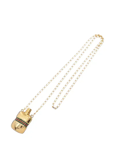 Pre-owned Gucci 2010s Perfume Bottle Pendant Necklace In Gold