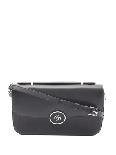 Pre-owned Gucci 2010s Petit Gg Shoulder Bag In Black