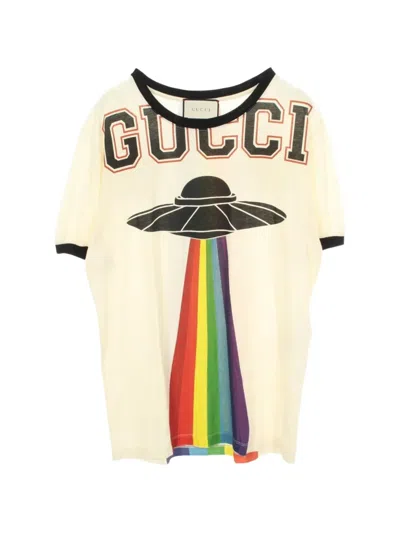 Pre-owned Gucci 2010s Printed Cotton T-shirt In Neutral