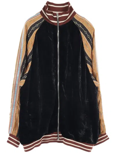 Pre-owned Gucci 2010s Printed Velour Jacket In 黑色