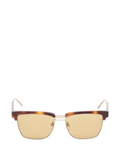 Pre-owned Gucci 2010s Rectangle-frame Sunglasses In Brown