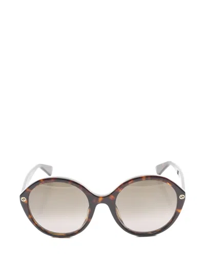 Pre-owned Gucci 2010s Round-frame Sunglasses In Brown