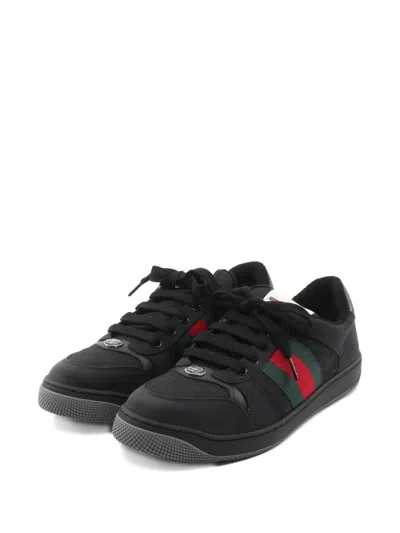 Pre-owned Gucci 2010s Screener Stripe Sneakers In Black