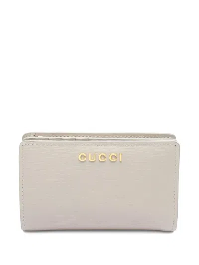 Pre-owned Gucci 2010s Script Wallet In Gray