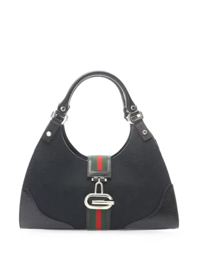 Pre-owned Gucci 2010s Sherry Line Gg Canvas Handbag In Black