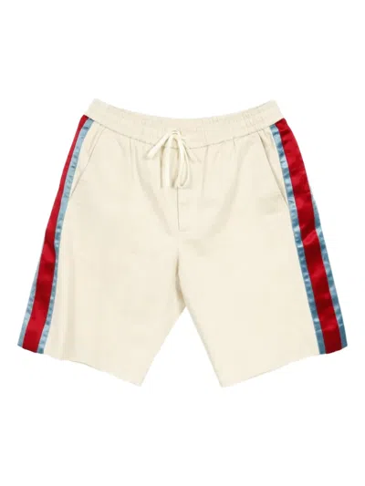 Pre-owned Gucci 2010s Side-stripe Cotton Shorts In Neutral