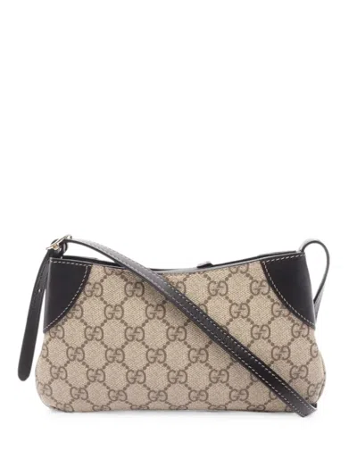 Pre-owned Gucci 2010s Small Gg Emblem Shoulder Bag In Neutrals