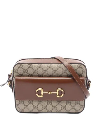 Pre-owned Gucci 2010s Small Horsebit 1955 Shoulder Bag In Brown