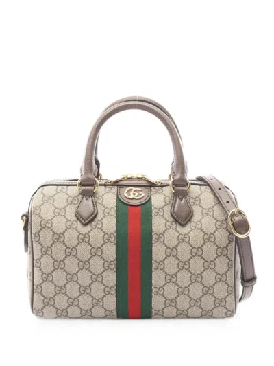 Pre-owned Gucci 2010s Small Ophidia Gg-canvas Tote Bag In Neutral