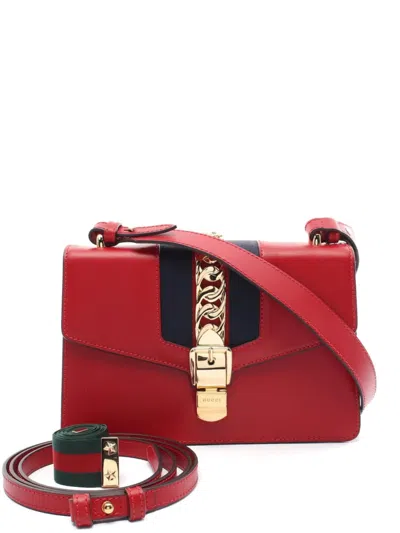 Pre-owned Gucci 2010s Small Sylvie Shoulder Bag In Red